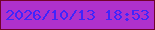 文字の大きさ：1、枠の色：71032c、背景の色：af31cc、文字の色：4025fb 無料ブログパーツのブログ時計
