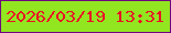 文字の大きさ：5、枠の色：710581、背景の色：92e620、文字の色：ea1225 無料ブログパーツのブログ時計