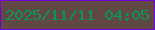 文字の大きさ：1、枠の色：7105d6、背景の色：624845、文字の色：0b9554 無料ブログパーツのブログ時計