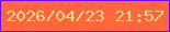 文字の大きさ：5、枠の色：7106f5、背景の色：ff663c、文字の色：f5d88c 無料ブログパーツのブログ時計