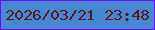 文字の大きさ：3、枠の色：7109f8、背景の色：4688d1、文字の色：561b20 無料ブログパーツのブログ時計
