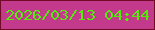 文字の大きさ：2、枠の色：710a27、背景の色：c33a8d、文字の色：53eb0c 無料ブログパーツのブログ時計