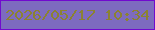 文字の大きさ：2、枠の色：710ace、背景の色：7d6bbf、文字の色：8b8231 無料ブログパーツのブログ時計