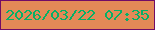 文字の大きさ：1、枠の色：710b66、背景の色：e38957、文字の色：05b067 無料ブログパーツのブログ時計