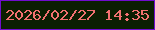 文字の大きさ：5、枠の色：710ccd、背景の色：0c1e02、文字の色：f37171 無料ブログパーツのブログ時計