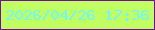 文字の大きさ：4、枠の色：710e9c、背景の色：c0fe62、文字の色：6ff8f8 無料ブログパーツのブログ時計