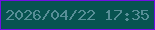 文字の大きさ：1、枠の色：710ee2、背景の色：075350、文字の色：578e96 無料ブログパーツのブログ時計