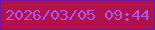 文字の大きさ：3、枠の色：7116a4、背景の色：af124d、文字の色：af55f0 無料ブログパーツのブログ時計