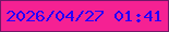 文字の大きさ：3、枠の色：711768、背景の色：f52193、文字の色：2601fd 無料ブログパーツのブログ時計