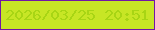 文字の大きさ：5、枠の色：7117a6、背景の色：c7e625、文字の色：a8d514 無料ブログパーツのブログ時計