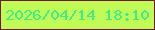 文字の大きさ：1、枠の色：711932、背景の色：c1fb55、文字の色：42eb89 無料ブログパーツのブログ時計