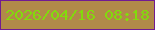 文字の大きさ：1、枠の色：711b92、背景の色：b18a49、文字の色：82db0c 無料ブログパーツのブログ時計
