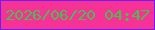 文字の大きさ：2、枠の色：711bf7、背景の色：f63296、文字の色：4abd4c 無料ブログパーツのブログ時計