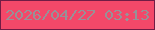 文字の大きさ：5、枠の色：711c45、背景の色：f34869、文字の色：989197 無料ブログパーツのブログ時計