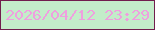 文字の大きさ：3、枠の色：711e4d、背景の色：c3edc9、文字の色：ef9fdf 無料ブログパーツのブログ時計