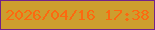 文字の大きさ：1、枠の色：71228b、背景の色：cd9e2e、文字の色：fc6910 無料ブログパーツのブログ時計