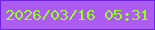 文字の大きさ：2、枠の色：7124e0、背景の色：ac5cee、文字の色：9bfa2c 無料ブログパーツのブログ時計