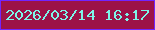 文字の大きさ：2、枠の色：7125fe、背景の色：9c1247、文字の色：7df5e8 無料ブログパーツのブログ時計