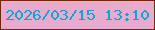 文字の大きさ：5、枠の色：712610、背景の色：e8aacd、文字の色：06a9d3 無料ブログパーツのブログ時計