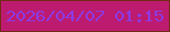 文字の大きさ：2、枠の色：712c12、背景の色：bd1b70、文字の色：8d3ae3 無料ブログパーツのブログ時計