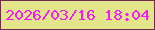 文字の大きさ：5、枠の色：712c4c、背景の色：e3e58b、文字の色：fc18fc 無料ブログパーツのブログ時計
