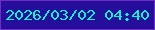 文字の大きさ：3、枠の色：712cc3、背景の色：260e9d、文字の色：08f5ce 無料ブログパーツのブログ時計