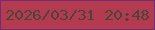 文字の大きさ：5、枠の色：712e74、背景の色：b33a4f、文字の色：4b4537 無料ブログパーツのブログ時計