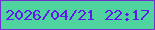 文字の大きさ：4、枠の色：712fcd、背景の色：50d49f、文字の色：5f18ee 無料ブログパーツのブログ時計