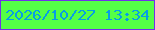 文字の大きさ：1、枠の色：7130ea、背景の色：54ff46、文字の色：069ee5 無料ブログパーツのブログ時計