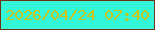文字の大きさ：4、枠の色：713110、背景の色：33f5d7、文字の色：c9c318 無料ブログパーツのブログ時計