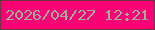 文字の大きさ：5、枠の色：713340、背景の色：fb0074、文字の色：a5ae9c 無料ブログパーツのブログ時計