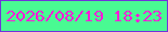 文字の大きさ：4、枠の色：7133da、背景の色：49fa92、文字の色：fb1cd9 無料ブログパーツのブログ時計