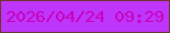 文字の大きさ：2、枠の色：71342c、背景の色：be36fb、文字の色：c801ba 無料ブログパーツのブログ時計