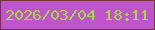 文字の大きさ：2、枠の色：713538、背景の色：be55ca、文字の色：a9d54a 無料ブログパーツのブログ時計