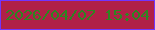 文字の大きさ：4、枠の色：7135fd、背景の色：b02047、文字の色：2e8521 無料ブログパーツのブログ時計