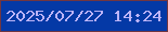 文字の大きさ：2、枠の色：713641、背景の色：0439a6、文字の色：bcb4f7 無料ブログパーツのブログ時計