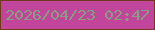 文字の大きさ：3、枠の色：71391b、背景の色：c2459c、文字の色：899e80 無料ブログパーツのブログ時計