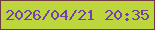 文字の大きさ：5、枠の色：713945、背景の色：bdd63e、文字の色：723fb3 無料ブログパーツのブログ時計