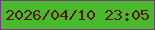 文字の大きさ：2、枠の色：713b8a、背景の色：49ba2c、文字の色：58170a 無料ブログパーツのブログ時計