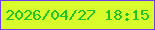 文字の大きさ：2、枠の色：713eea、背景の色：d9fc2d、文字の色：1ec824 無料ブログパーツのブログ時計