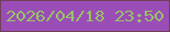 文字の大きさ：2、枠の色：714057、背景の色：9b4db7、文字の色：97c266 無料ブログパーツのブログ時計