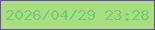 文字の大きさ：4、枠の色：7143c1、背景の色：a8df7e、文字の色：74c882 無料ブログパーツのブログ時計