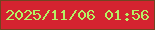 文字の大きさ：4、枠の色：714421、背景の色：d42330、文字の色：b5f264 無料ブログパーツのブログ時計