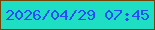 文字の大きさ：1、枠の色：714504、背景の色：1edfc3、文字の色：274bf4 無料ブログパーツのブログ時計