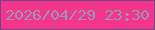 文字の大きさ：1、枠の色：714685、背景の色：f3368b、文字の色：9896b3 無料ブログパーツのブログ時計