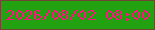 文字の大きさ：4、枠の色：714733、背景の色：22a111、文字の色：ff107c 無料ブログパーツのブログ時計