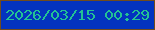 文字の大きさ：4、枠の色：714c1c、背景の色：0333bf、文字の色：23c194 無料ブログパーツのブログ時計