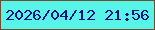文字の大きさ：4、枠の色：714c33、背景の色：57f4e8、文字の色：0e1281 無料ブログパーツのブログ時計