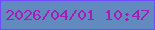 文字の大きさ：3、枠の色：714cff、背景の色：618abe、文字の色：a51db8 無料ブログパーツのブログ時計