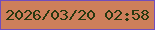 文字の大きさ：1、枠の色：714dbc、背景の色：cd7f5b、文字の色：283810 無料ブログパーツのブログ時計